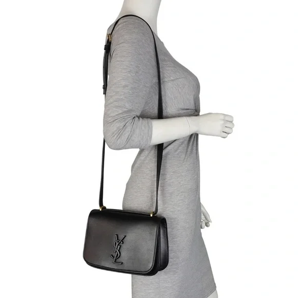 Yves Saint Laurent Spontini Saddle Bag Black in Smooth Calfskin Monogram Camera - Picture 4 of 17